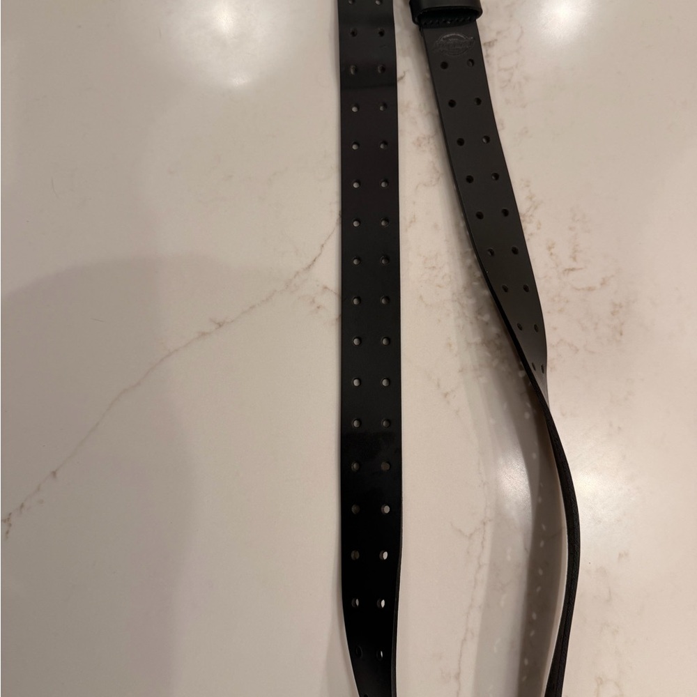 Dickies Men’s Black Leather Work Belt 42–44 Double Prong Heavy Duty